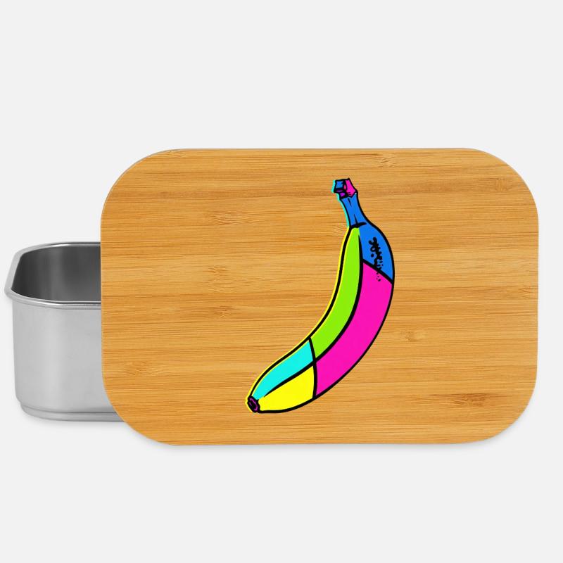 Neon Banane Pop Art Design - Lunch Box - Silber