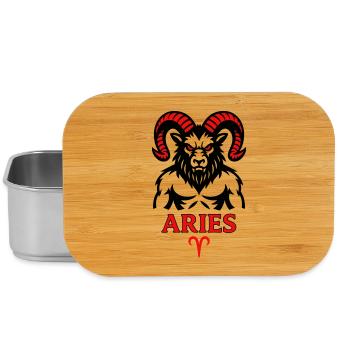 Aries Sternzeichen mit Hörnersymbol - Lunch Box - Silber - Vorne