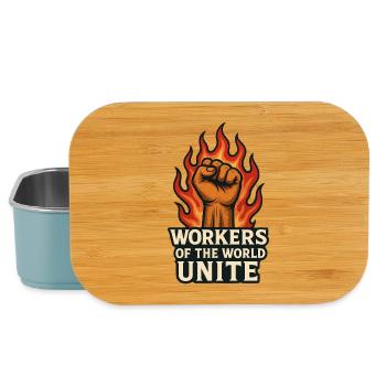 Poings et flammes – Arbeiterwelt Unite - Boîte à goûter - bleu pâle - Devant