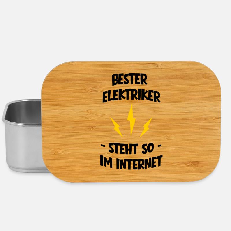 Drei Gelbe Blitze auf Schwarz - mit Spruch - Lunch Box - Silber