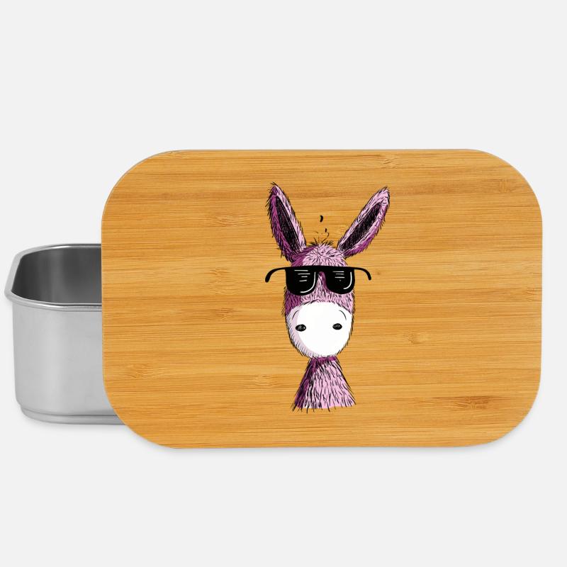 Cool pink donkey with sunglasses I Muli I Fun - Lunch Box - silver