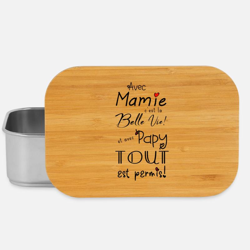 avec mamie... et avec papy... - Boîte à goûter - argent
