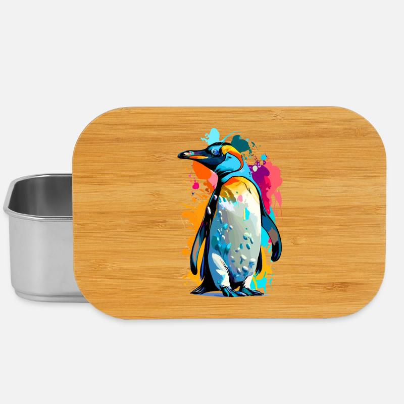 Königspinguin - Pinguin Bunt Kaiserpinguin Vogel - Lunch Box - Silber