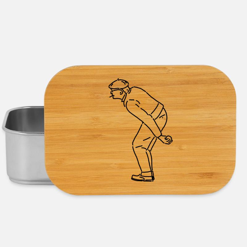 Petanque Player Left-Handed - Lunch Box - silver