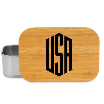 USA lettering inscription - Lunch Box - silver - Front