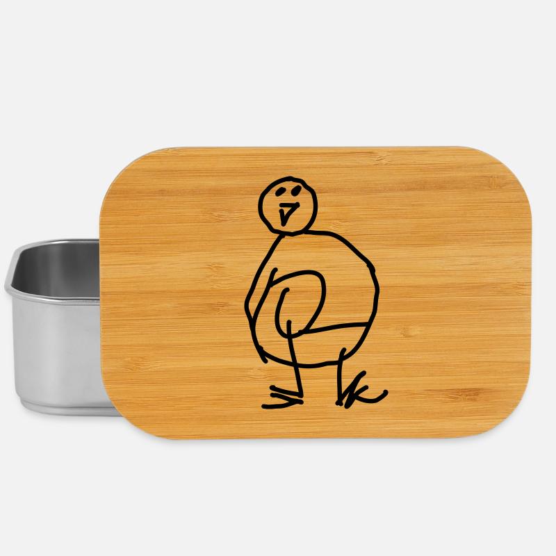Kritzel Pinguin - Lunch Box - Silber