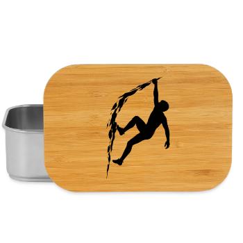 Climbing Silhouette Free Climbing Extreme Sport Mountain - Lunch Box - silver - Front