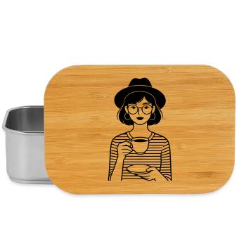 coffee hip girl - Lunch Box - silver - Front