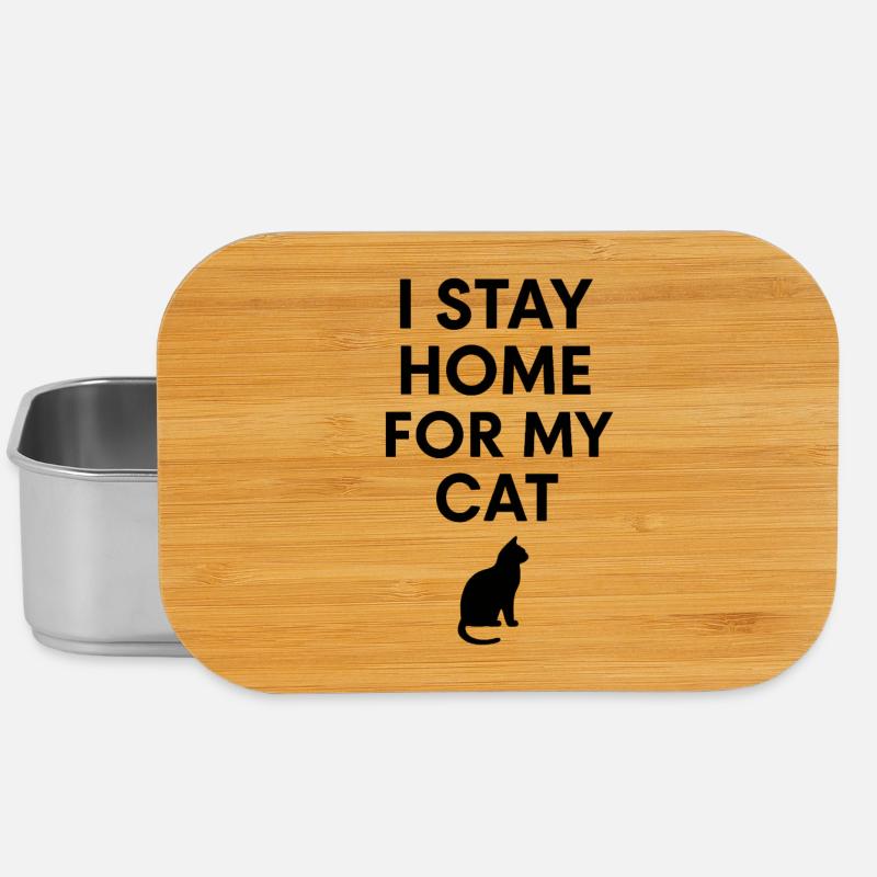 Je reste à la maison pour mon chat - Boîte à goûter - argent