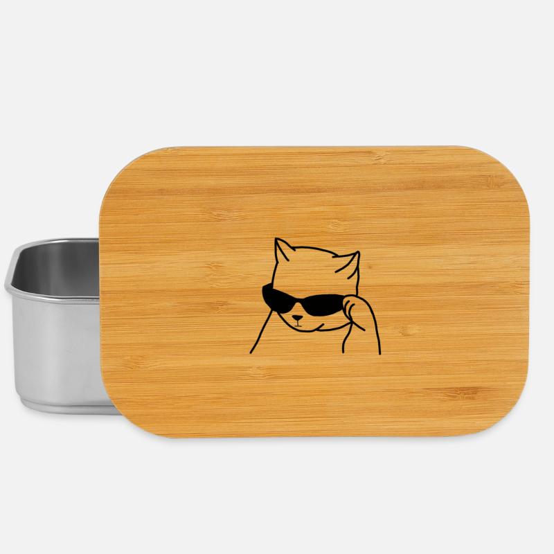 Chat avec des lunettes - Boîte à goûter - argent