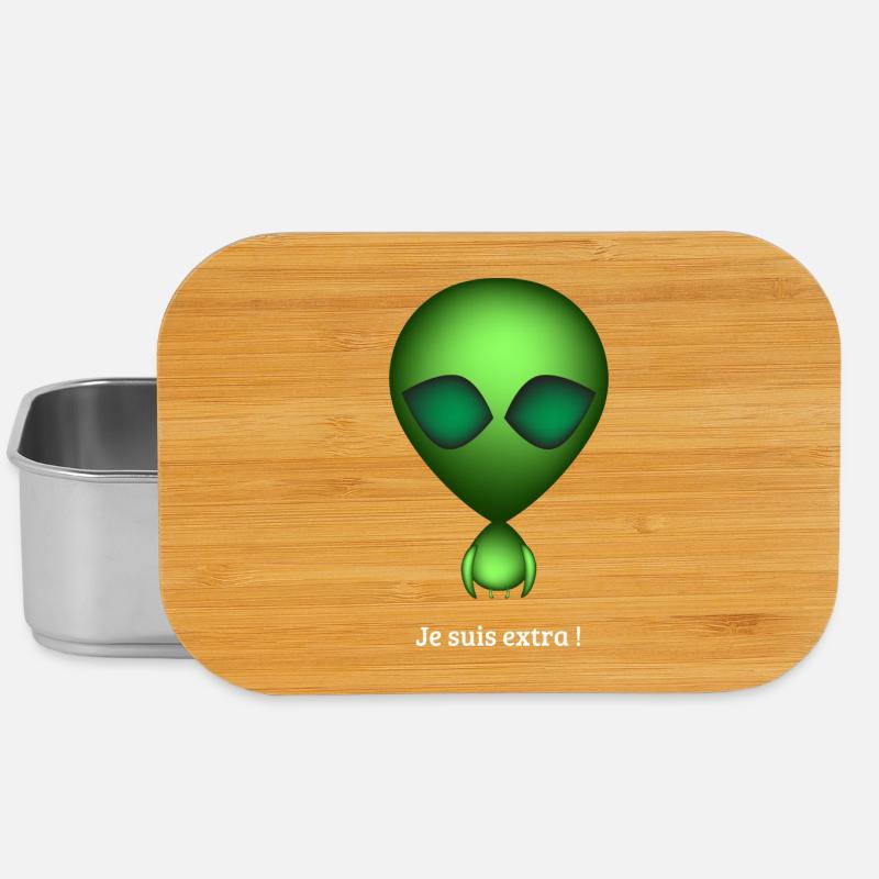 Alien Vert Je suis Extra - Boîte à goûter - argent