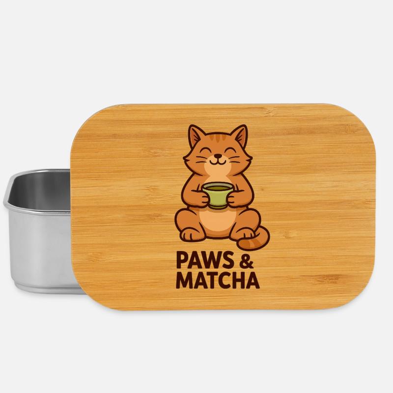 Pfoten & Matcha Katze - Lunch Box - Silber