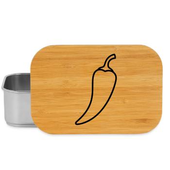 Chili pepper hot outline - Lunch Box - silver - Front