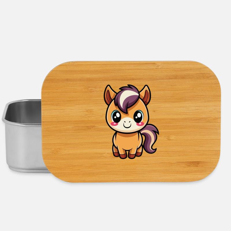 Cute chibi bangs with purple mane - Lunch Box - silver