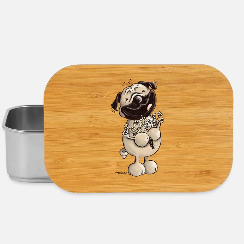 Süßer Mops - Möpse - Mopsfideler Mops - Geschenk - Lunch Box - Silber
