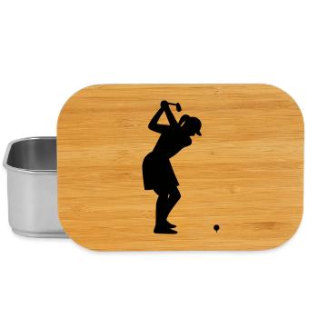 Golferin mit Golfball beim Abschlag - Lunch Box - Silber - Vorne