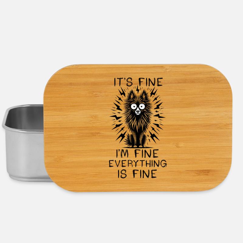 Black Dog It's Fine I'm Fine Everything Is Fine - Lunch Box - silver