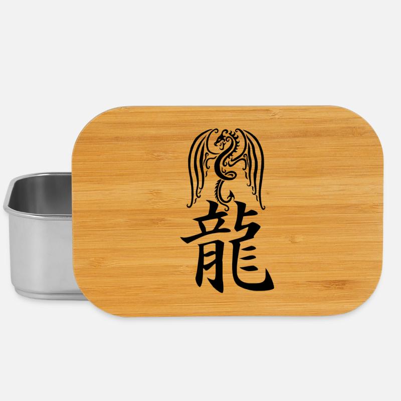 Dragon noir japonais - Boîte à goûter - argent