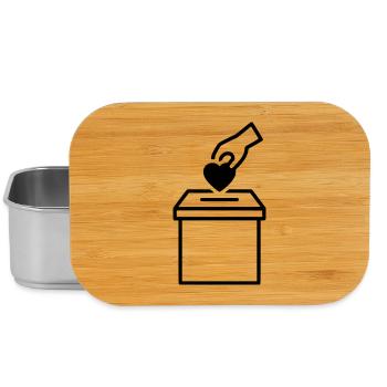 Wahlurne Herz Spende Outline - Lunch Box - Silber - Vorne