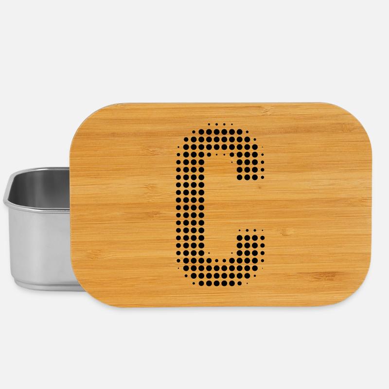 C Buchstabe Punkte Raster - Lunch Box - Silber
