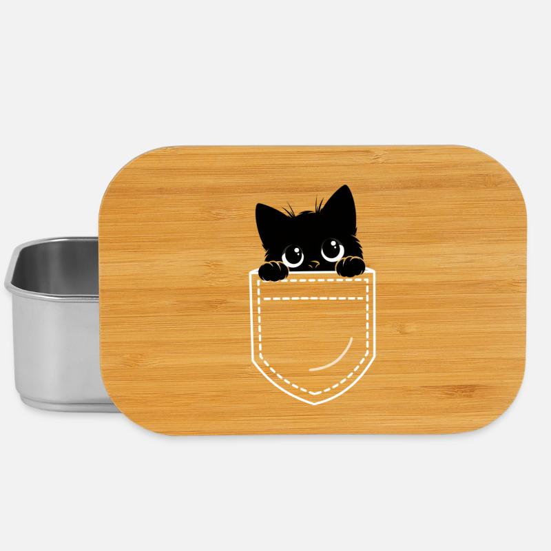 Chat noir - Boîte à goûter - argent