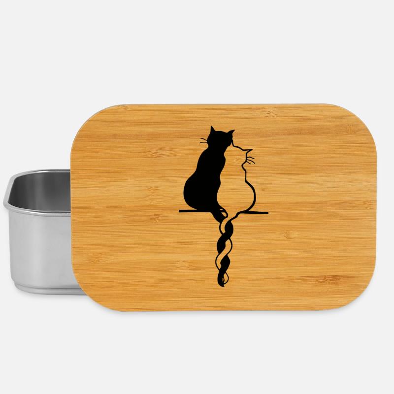 Couple de chats - Boîte à goûter - argent