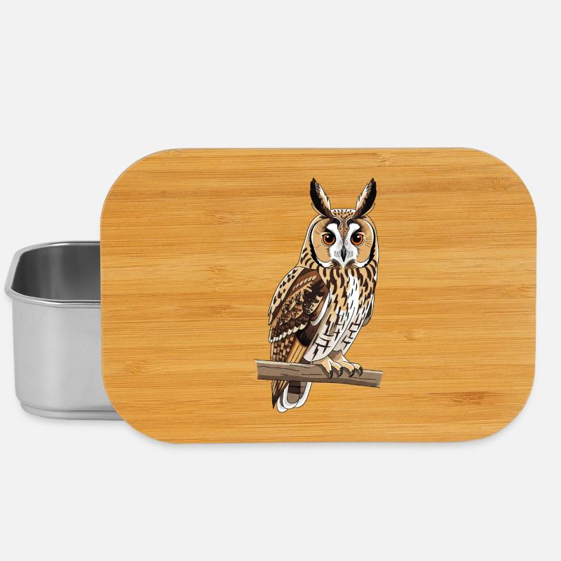 Waldohreule Eule Asio Otus - Lunch Box - Silber