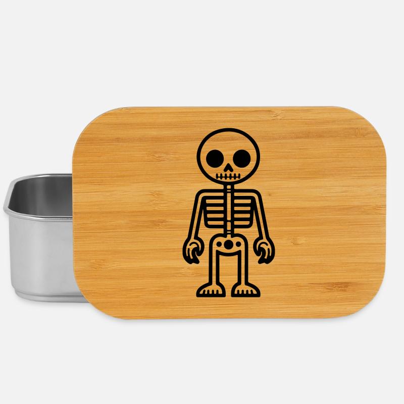 Skelett Comic - Lunch Box - Silber