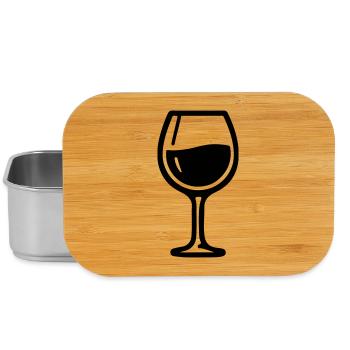 Weinglas Symbol Wein - Lunch Box - Silber - Vorne