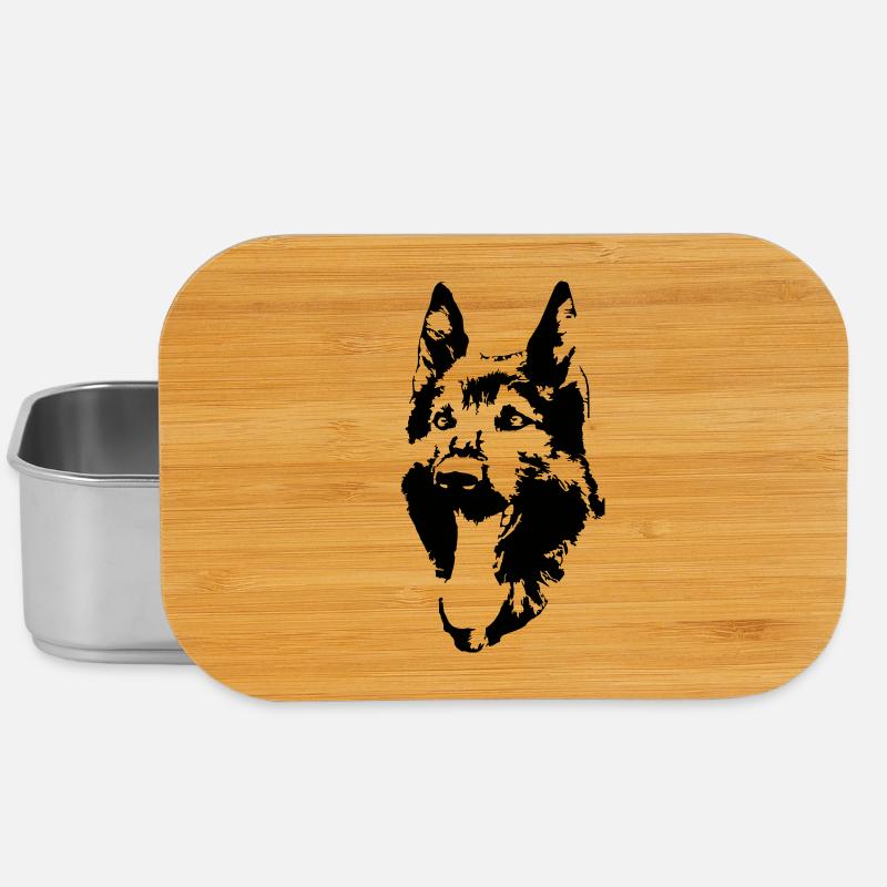 German Shepherd Head - Lunch Box - silver