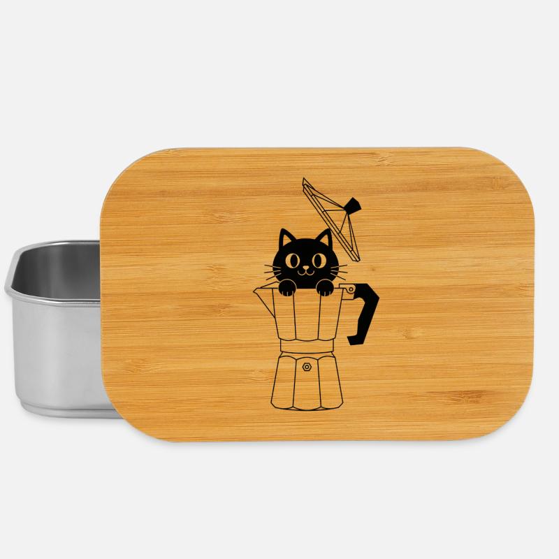 Geometrische Katze mit Bogen - Lunch Box - Silber