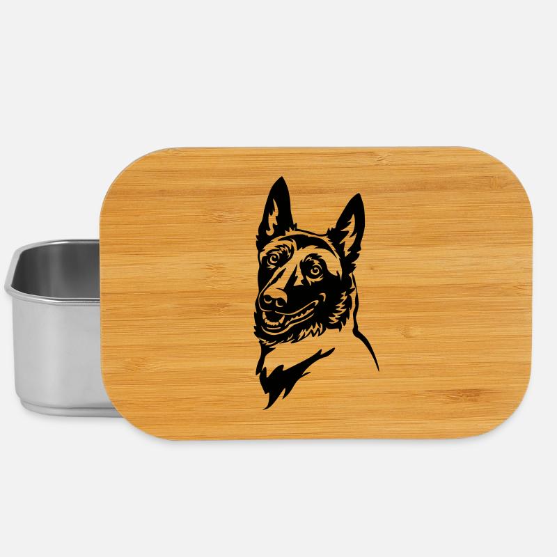 Malinois Kopf - Lunch Box - Silber