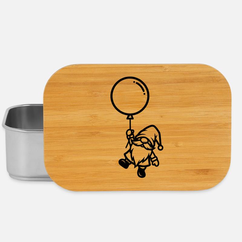 Gnome with balloon silhouette - Lunch Box - silver