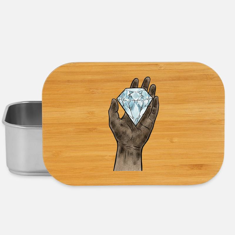 Minimalist Handmade Diamond - Lunch Box - silver
