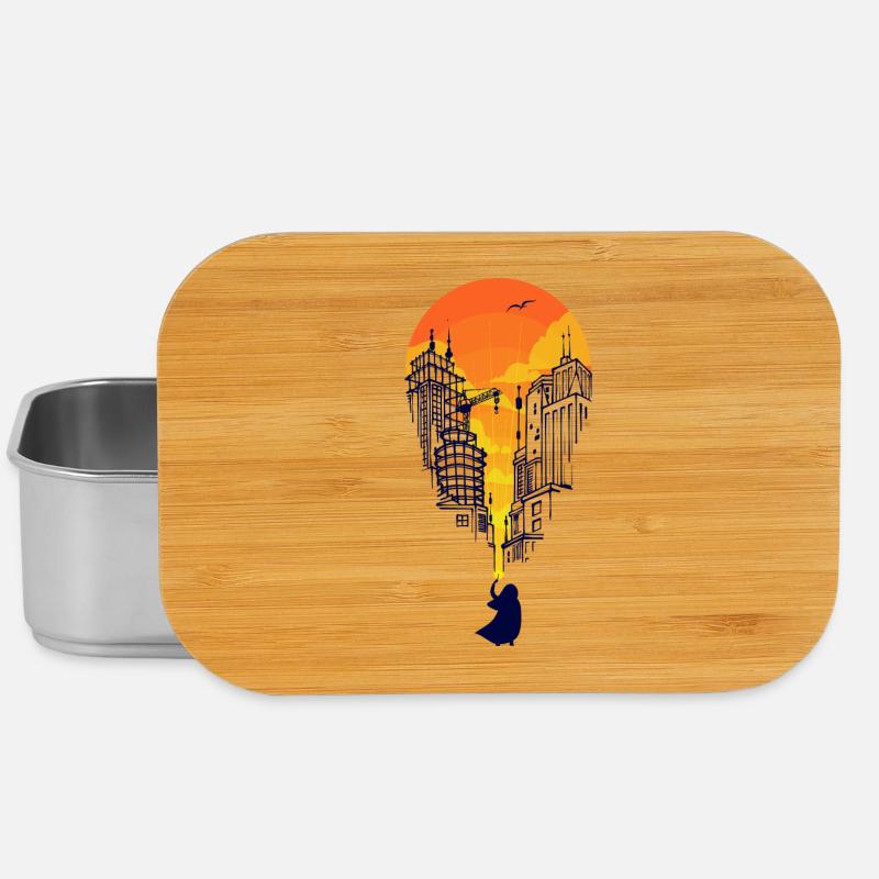 Creative Illustration Abstract Art Forms - Lunch Box - silver