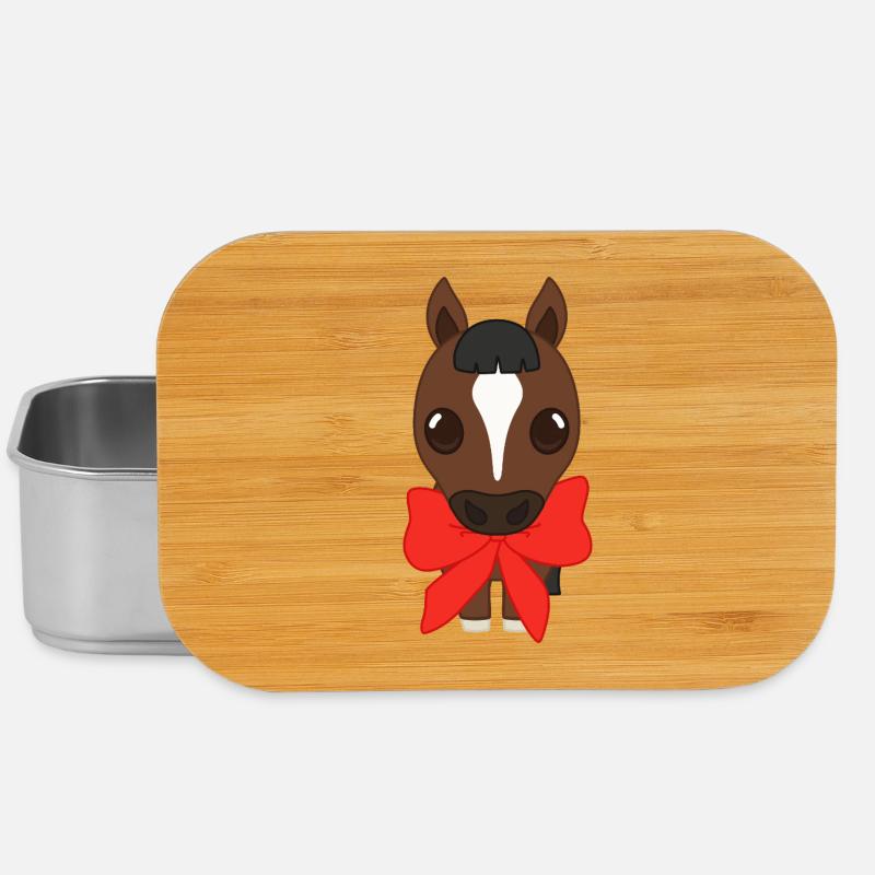 Bangs with red ribbon - Lunch Box - silver