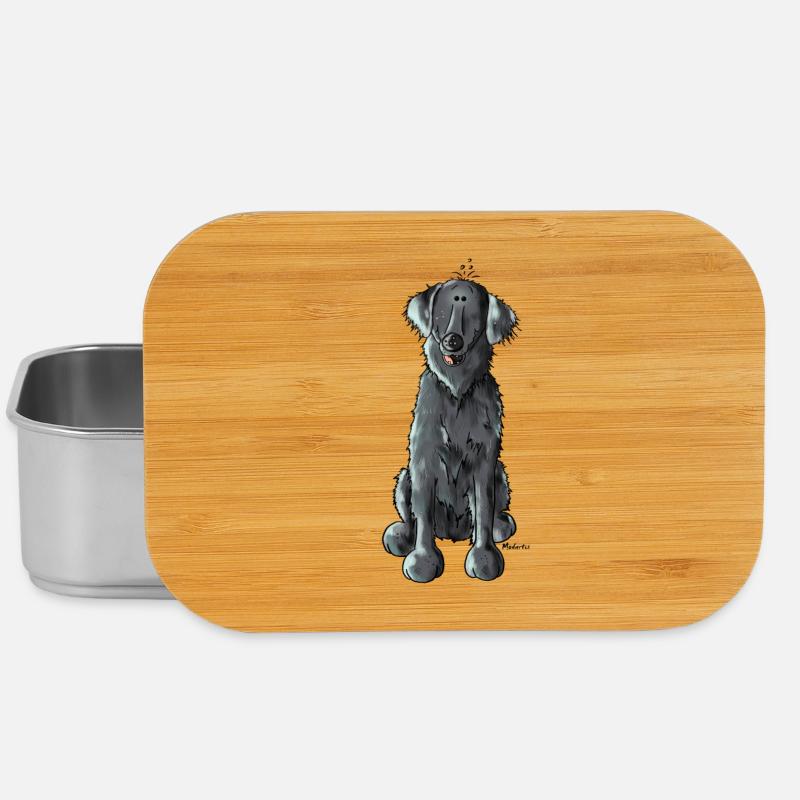 Happy Flat Coated Retriever - Lunch Box - silver