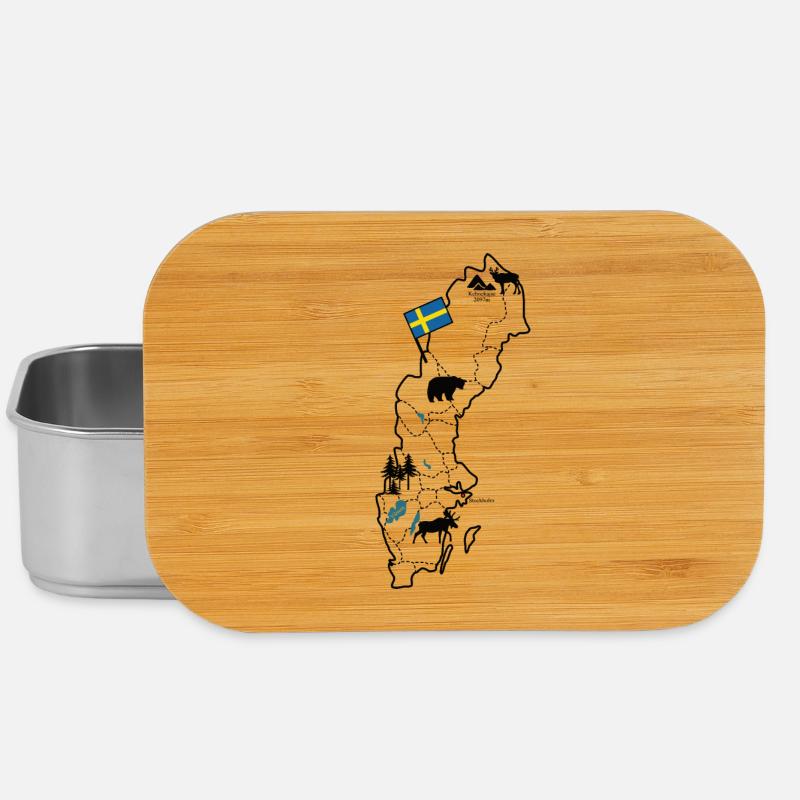 Suède Carte pour les vacances en Scandinavie - Boîte à goûter - argent