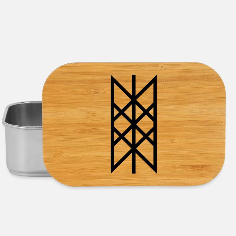 Black Wyrd Viking Symbol Past Present Future - Lunch Box - silver