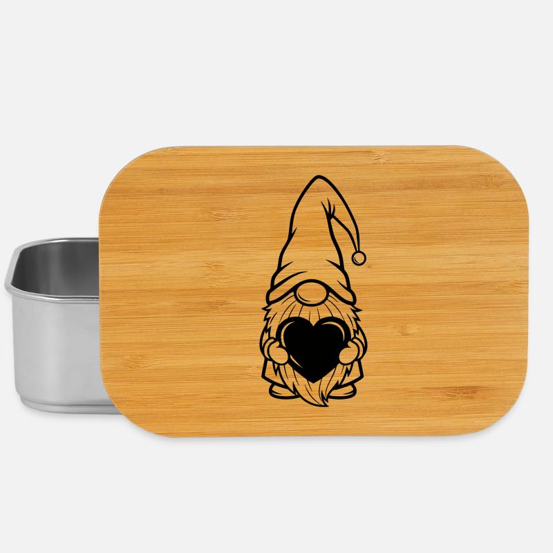 Wichtel mit Herz Geschenkmotiv - Lunch Box - Silber