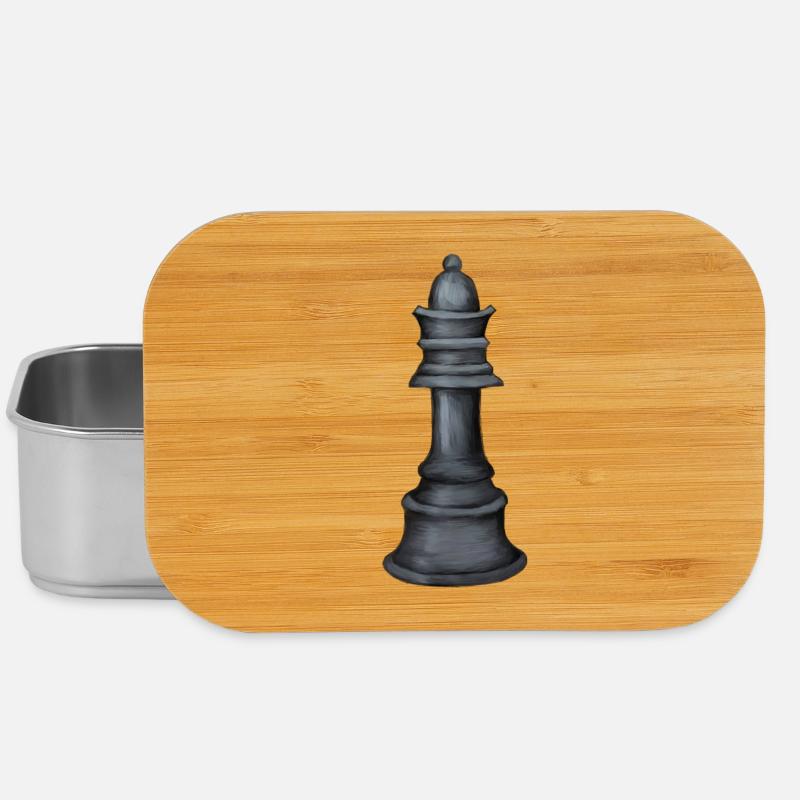 Graustufen Schachfigur Kunstdruck - Lunch Box - Silber