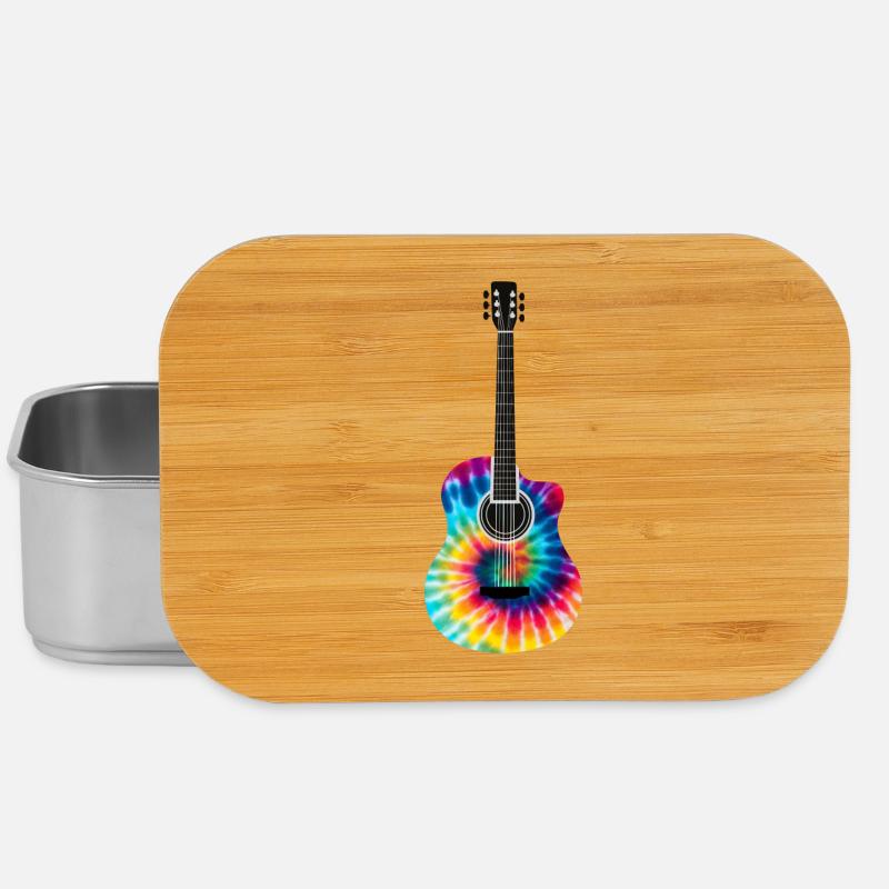 Mehrfarbiges Batik-Gitarrendesign - Lunch Box - Silber