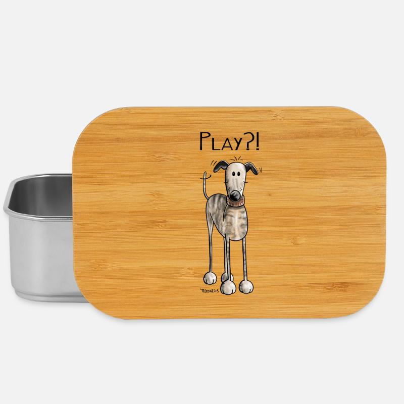 Play Galgo Espanol - Hund - Greyhound - Comic - Lunch Box - Silber