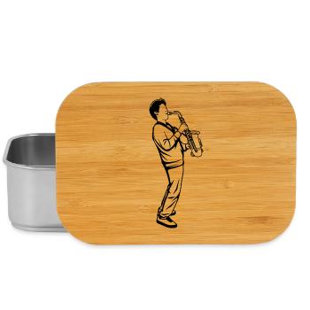 Saxophon Junge - Lunch Box - Silber - Vorne