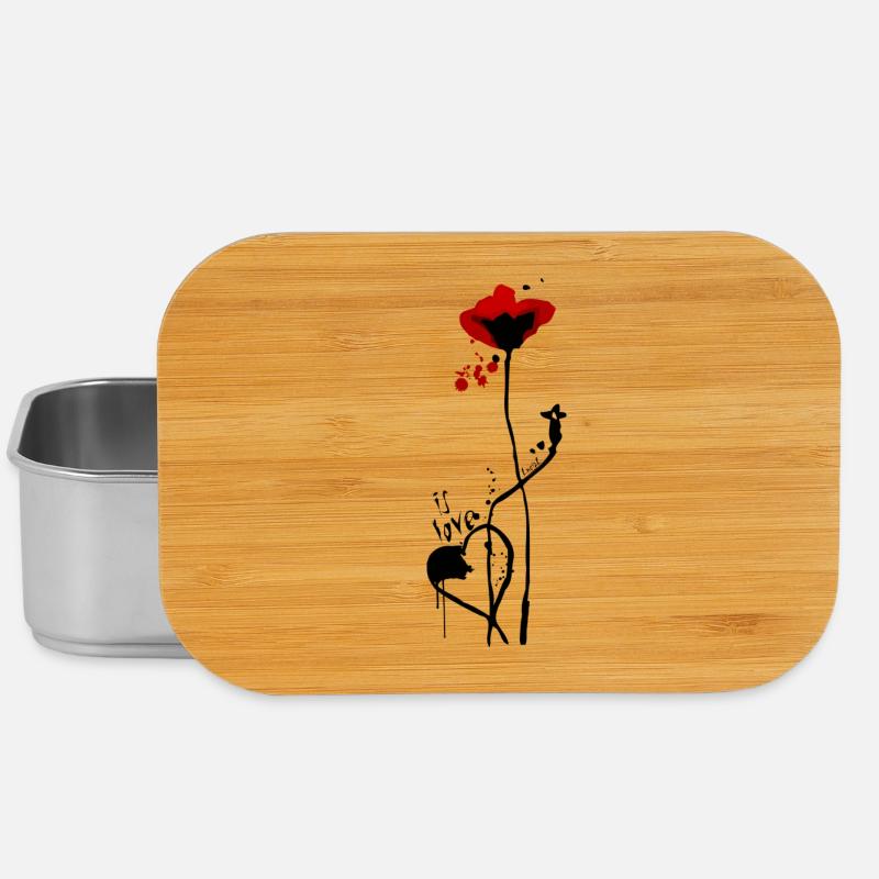 C’est l’amour.. avec design coquelicot - Boîte à goûter - argent