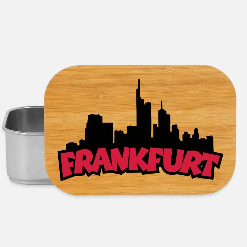 Francfort Skyline (Noir / Rouge) - Boîte à goûter - argent