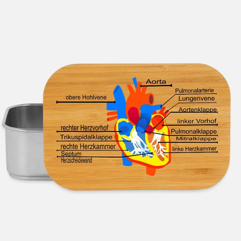 Anatomisches Herz, Cor, - Lunch Box - Silber