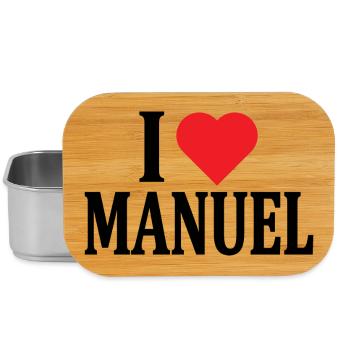 t-shirt I love Manuel t-shirt idée cadeau - Boîte à goûter - argent - Devant