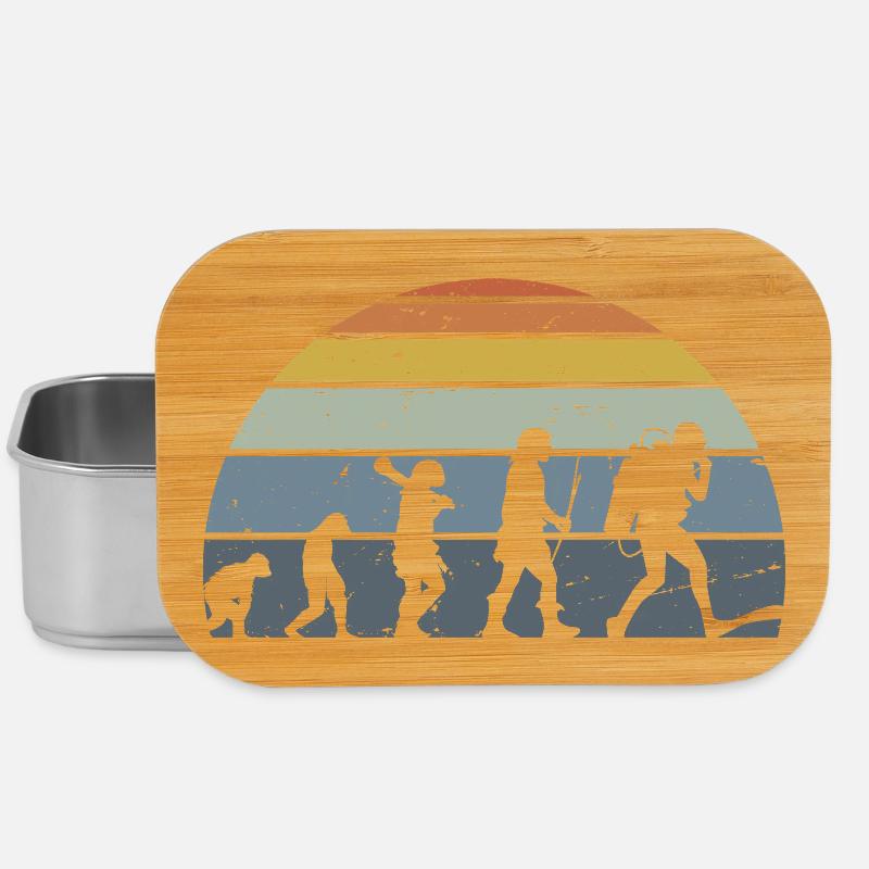 Die Evolution des Silhouettendesigns der Menschheit - Lunch Box - Silber
