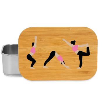 Power yoga dans la salle de sport rose - Boîte à goûter - argent - Devant
